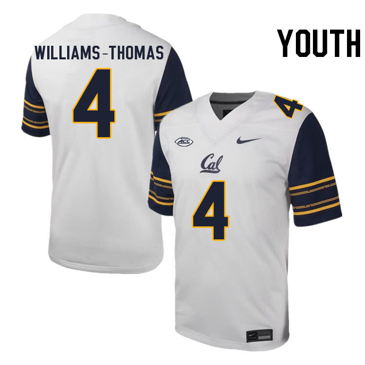 Youth #4 Justin Williams-Thomas California Golden Bears ACC Conference College Football Jerseys Stit